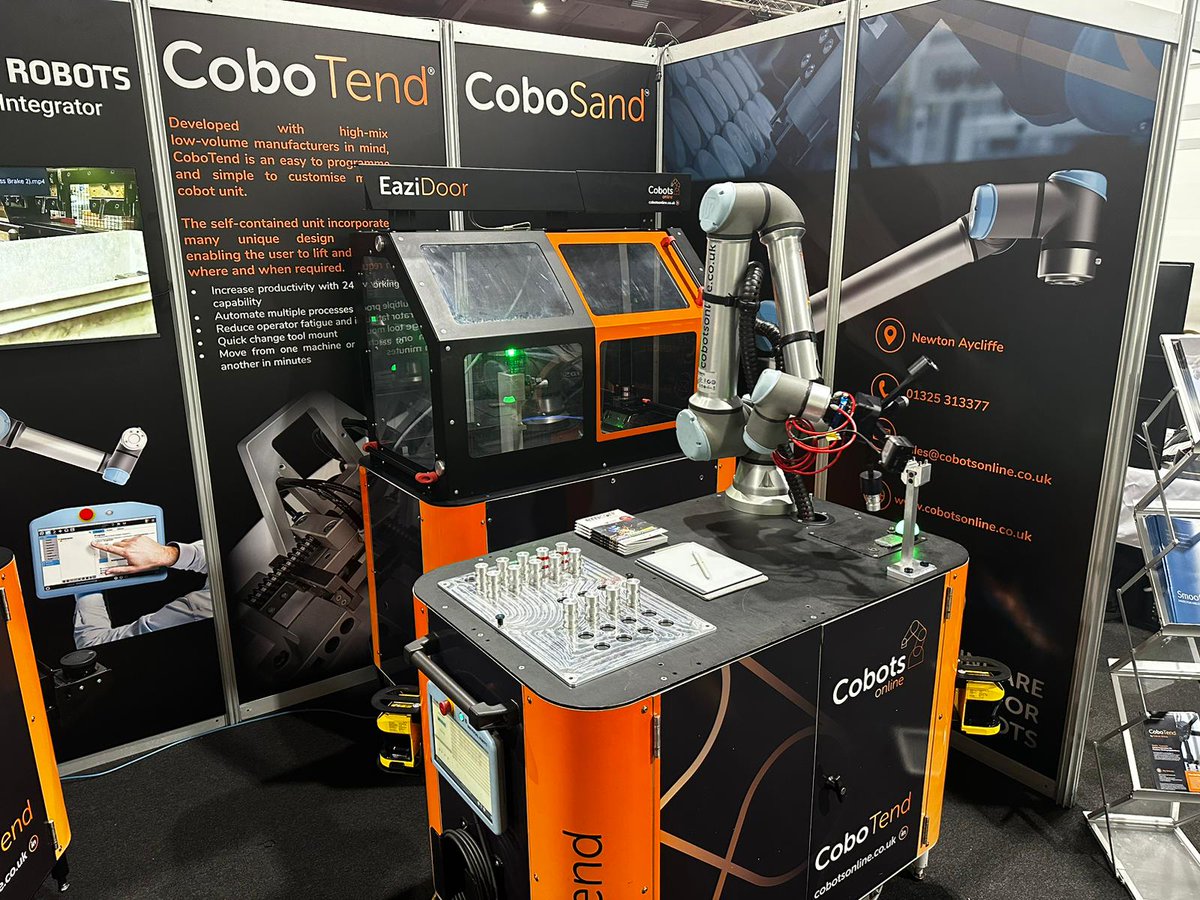 CobotsOnline's tweet image. The @CobotsOnline team are all set up ready for a fantastic day at @emconshow!

Make sure to stop by for a live demo of our #MachineTending cobot, CoboTend. 

We will also have our #welding cobots, CoboWeld, showcasing Smooth Tool by @SmoothRobotics

#Cobots #Manufacturing
