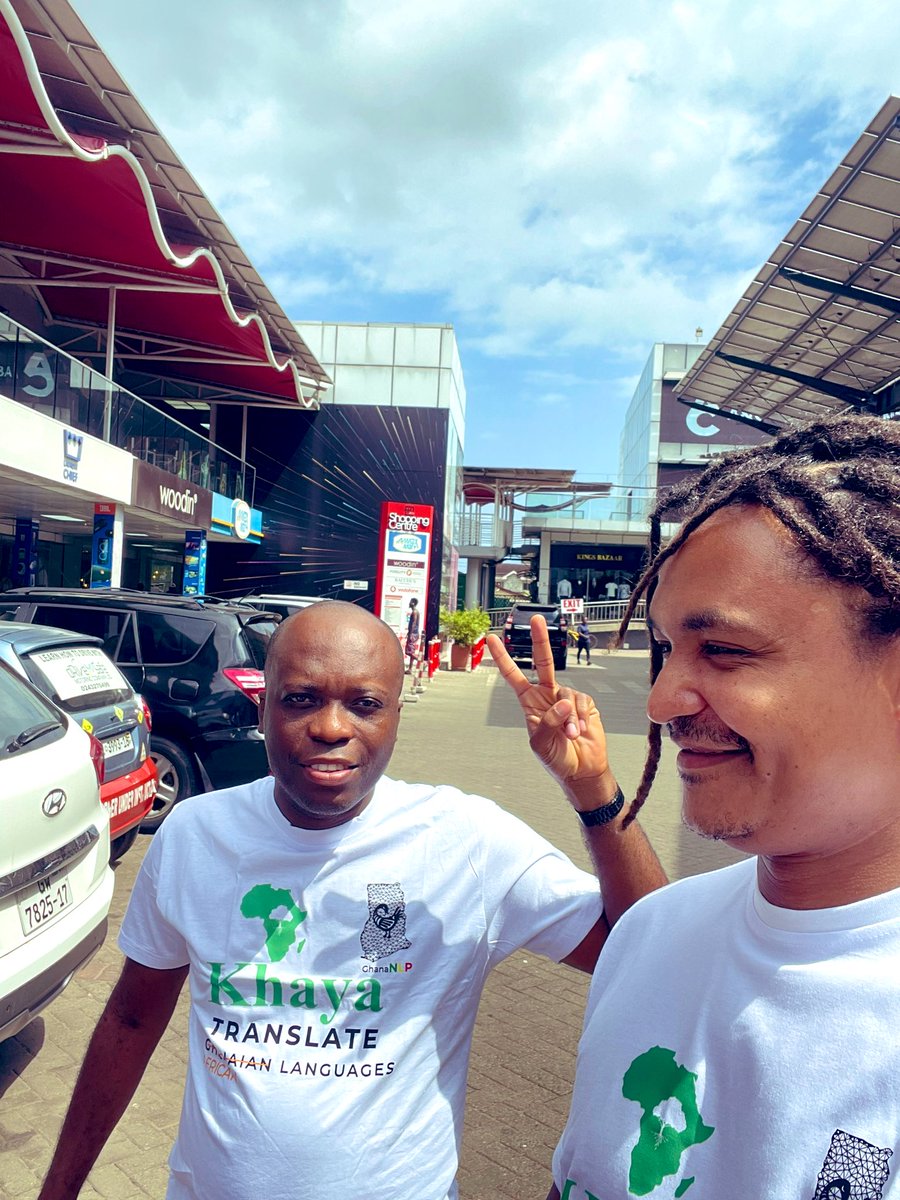 pazunre's tweet photo. Grateful for every chance to meet my guys Atsu and @moorekwesi to discuss the future of AI / NLP in Ghana cc @ghananlp @algorineinc 

Who wants to get one of these new t-shirts to support our mission?🧐 

@abigaildat designed them 🤩 https://t.co/76sKDScybp