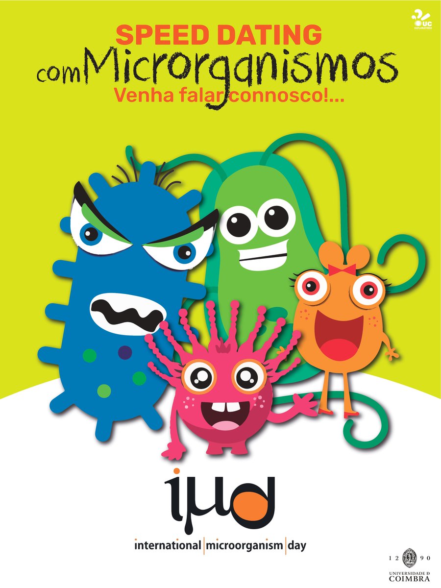 "Speed Dating com Microrganismos" decorrerá no Exploratório de Coimbra nas tardes dos dias 15, 16 e 17 de setembro, como forma de celebrar  7ª edição do Dia Internacional do Microrganismo. Investigadores do DCV estarão presentes a desenvolver atividades.