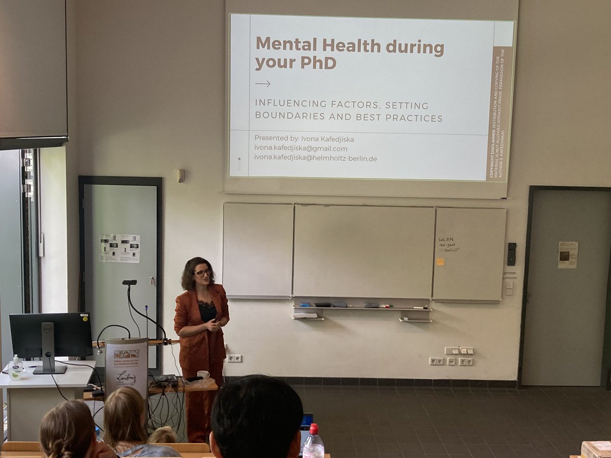 I had a bit of a conference run these days. Yesterday at the PhD Symposium <a href="/IZWberlin/">Leibniz-IZW</a> there was an important session on Mental Health with a key note by <a href="/kafedjiska/">Ivona Kafedjiska</a>. Nearly half of the PhD students feel anxiety! #phdlife