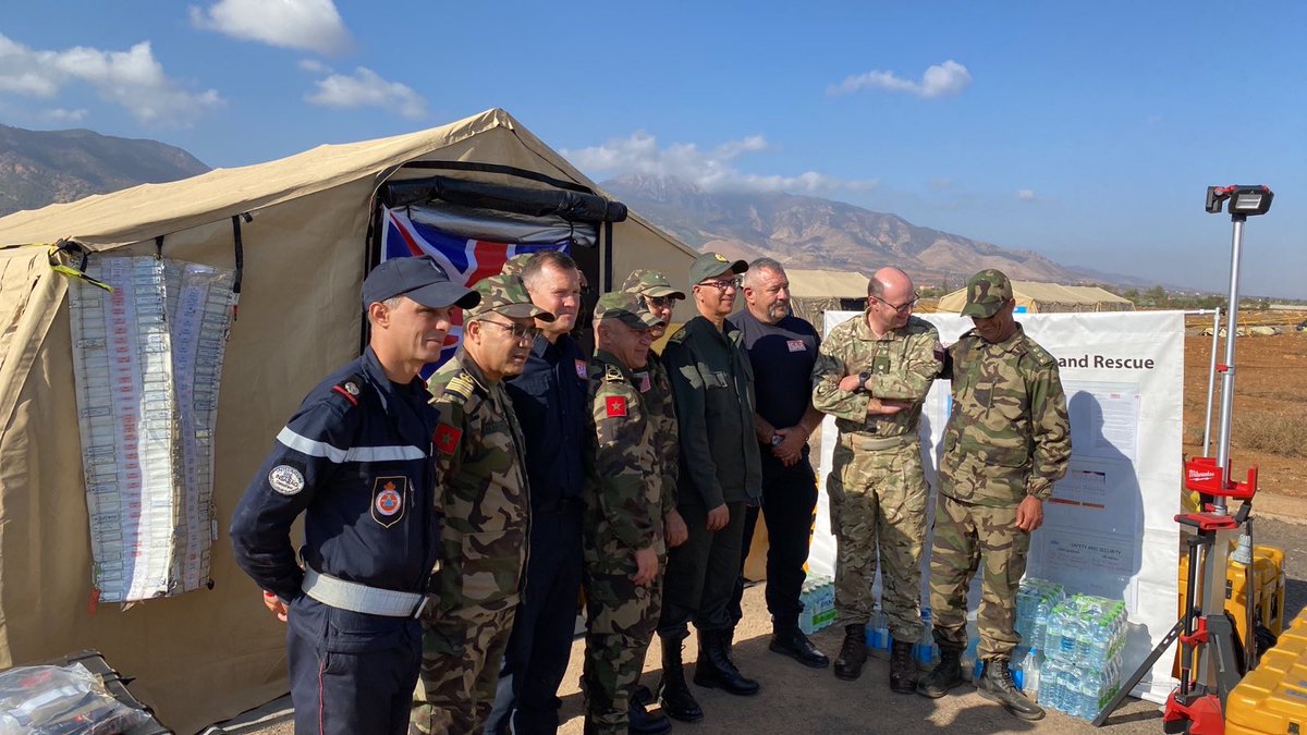 In response to the earthquake in Morocco, @UKJFHQ are continuing to support rescue efforts 🇲🇦 As part of Op RAVENSTONE, the Joint Force HQ and @DefenceHQ have provided linguistic skills and aided in coordinating the international response on the ground