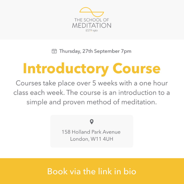SoM_London's tweet photo. Join our introductory course this month #meditation #meditate #meditateinlondon #meditationcourse #nottinghill #hollandpark #shepherdsbush #northkensington #advaita https://t.co/cd0sTxdNhv