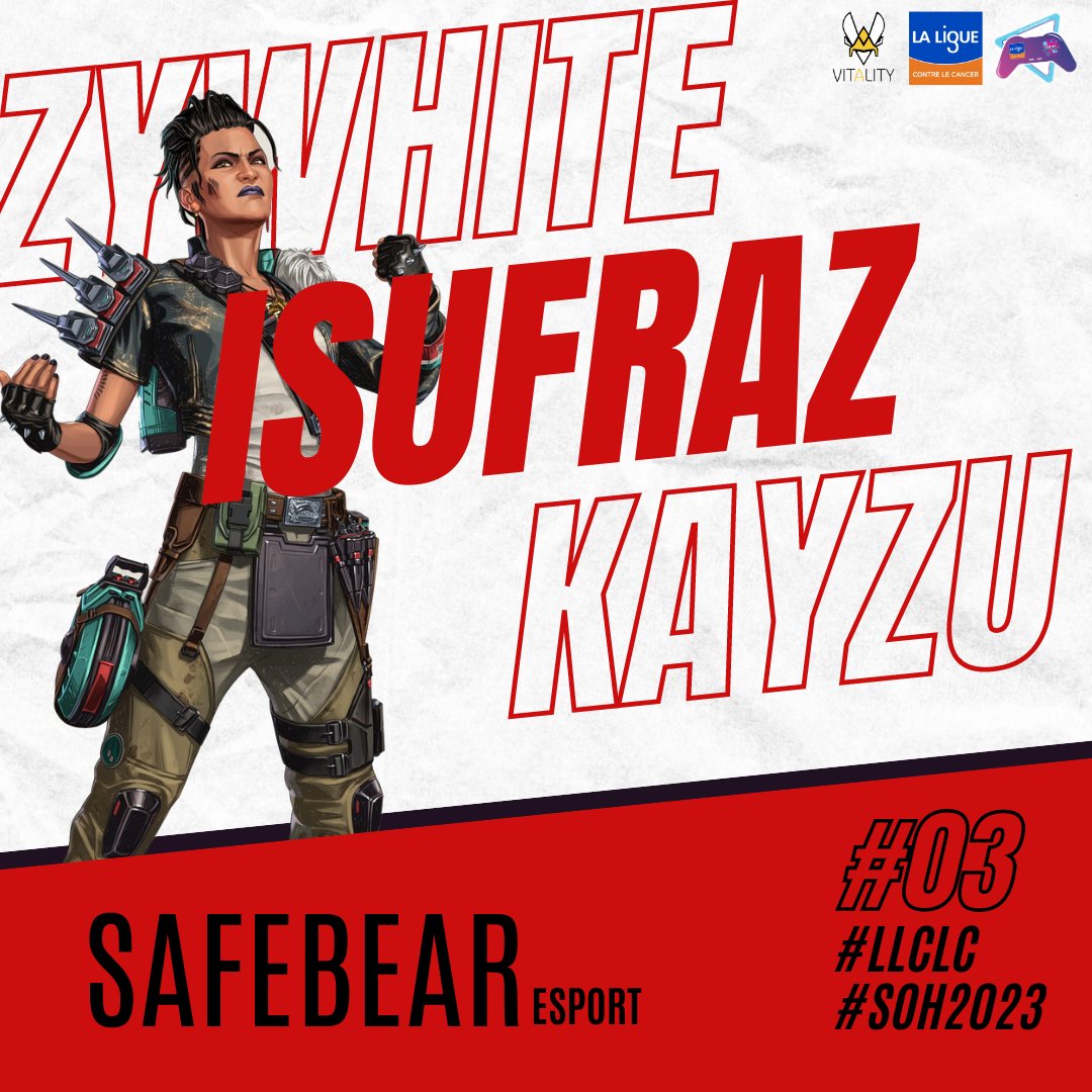 ELMAAX_'s tweet photo. Annonce 4/5
On continu la présentation des équipes qui seront présentes samedi soir pour le tournoi caritatif @squad_humanity au profit de @laliguecancer 2023 !
Rdv Samedi 16 Septembre à 20h !
#SoH2023 #LLCLC #Twitch #Caritatif #Vitality https://t.co/7Zh8oEF67Y