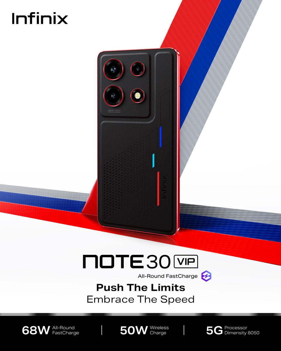 Infinix_Mobile's tweet image. Introducing the fresh, powerful and iconic Infinix NOTE 30 VIP. Stacked with the latest and greatest technology we've loaded into a smartphone yet designed to embrace speed and push it to the limit. 🔥 #Infinix #InfinixNOTE30VIP #RacingEdition #Designworks #ABMWGroupCompany