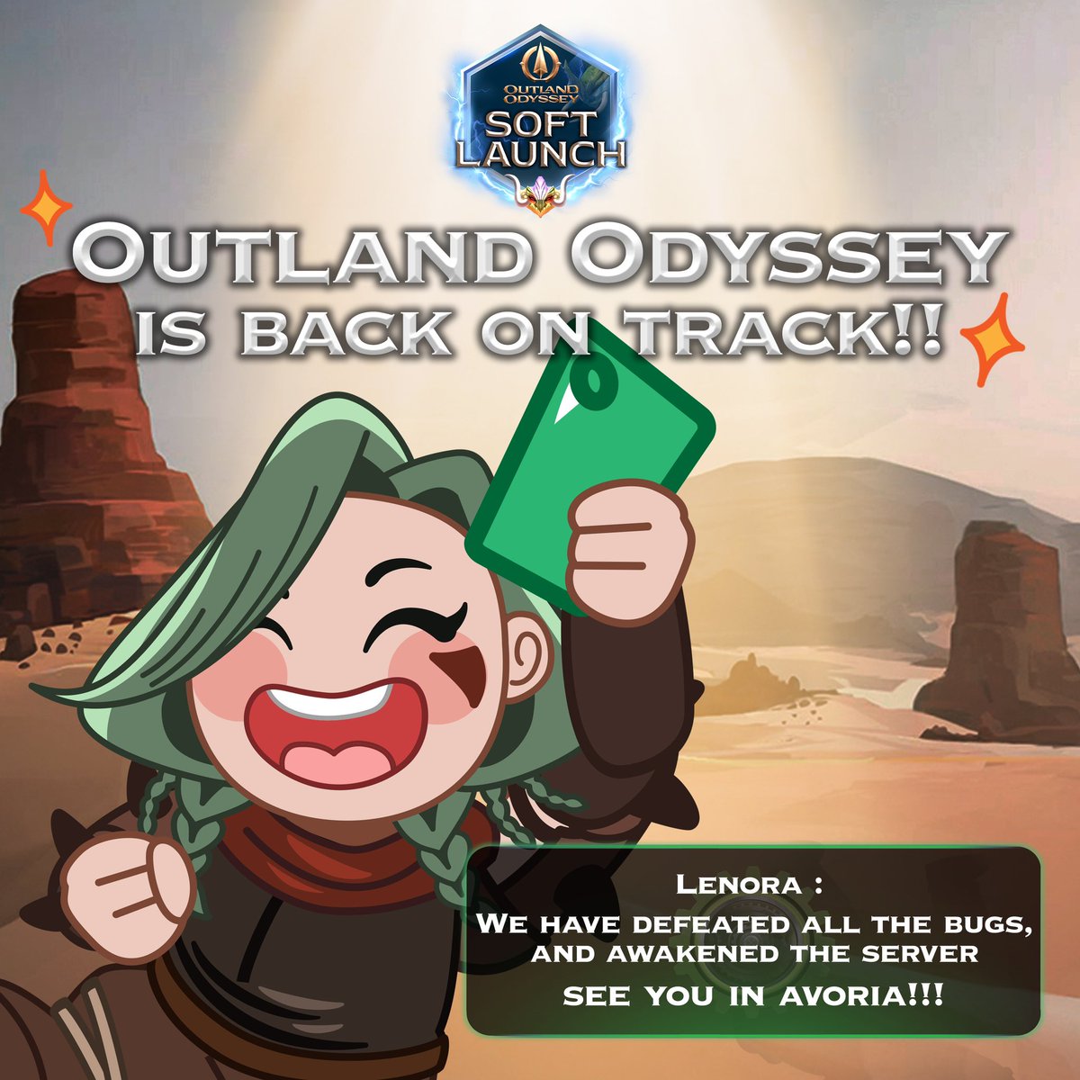 ProjectSeedGame's tweet photo. Good news, warriors! Outland Odyssey is back online and that means Avoria is open for action once again. Jump back into the game now and continue your adventure! π
#OOSoftLaunch #OOSoftLaunch https://t.co/zMZDtE3Hf2