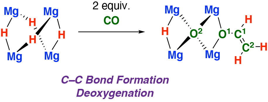 Some new pre-prints from the group this week. The first, from Wenbang Yang on the Deoxygenative Coupling of CO with a Tetrametallic Magnesium 
Hydride Complex. 
chemrxiv.org/engage/chemrxi…