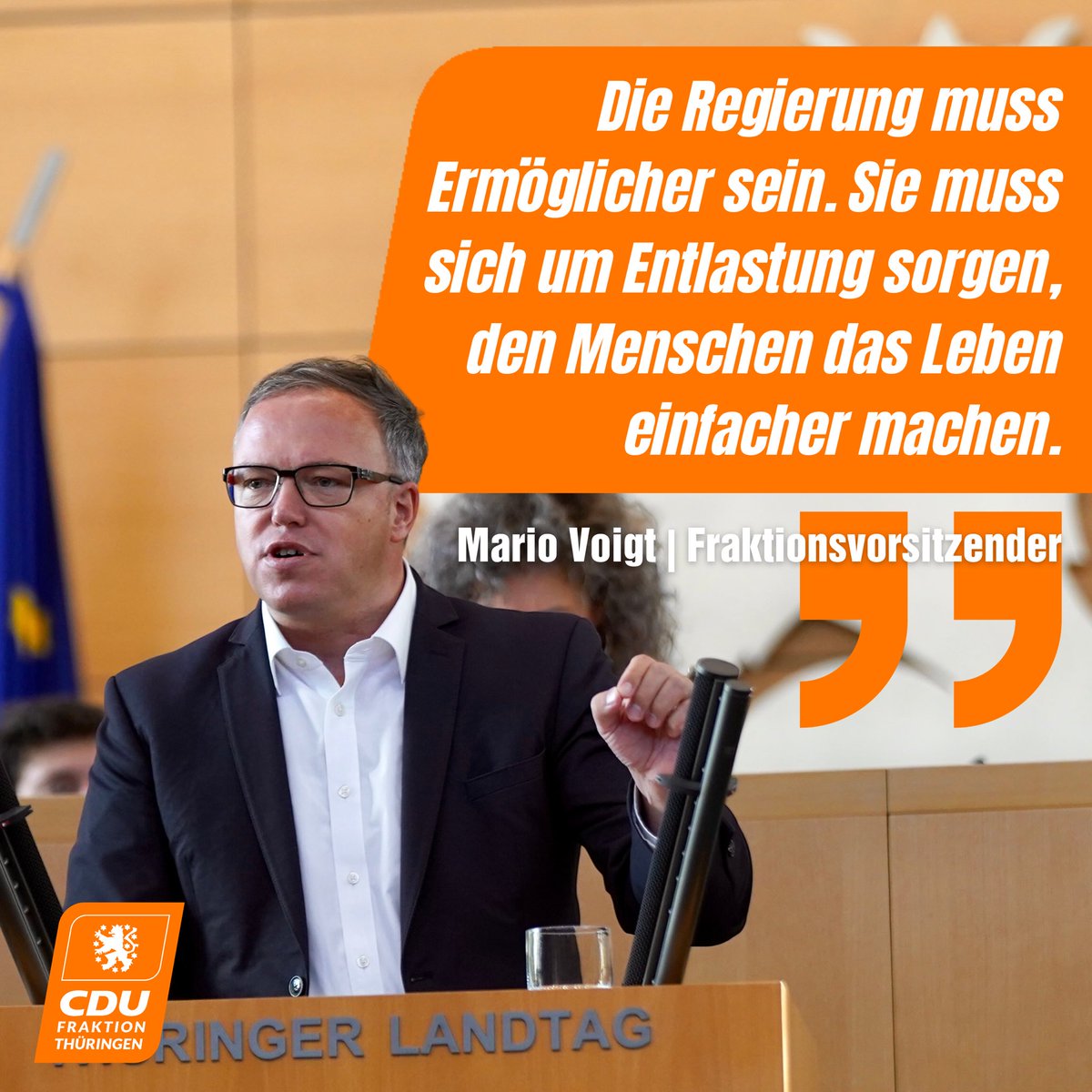 🎙️ <a href="/mariovoigt/">Mario Voigt</a> hielt heute eine feurige Rede zur Einbringung des Haushaltes 2024 im Thüringer Landtag. Seine klare Botschaft: Die #RamelowRegierung handelt mit diesem Haushalt verantwortungslos! Warum? Ein Thread! (1/10)