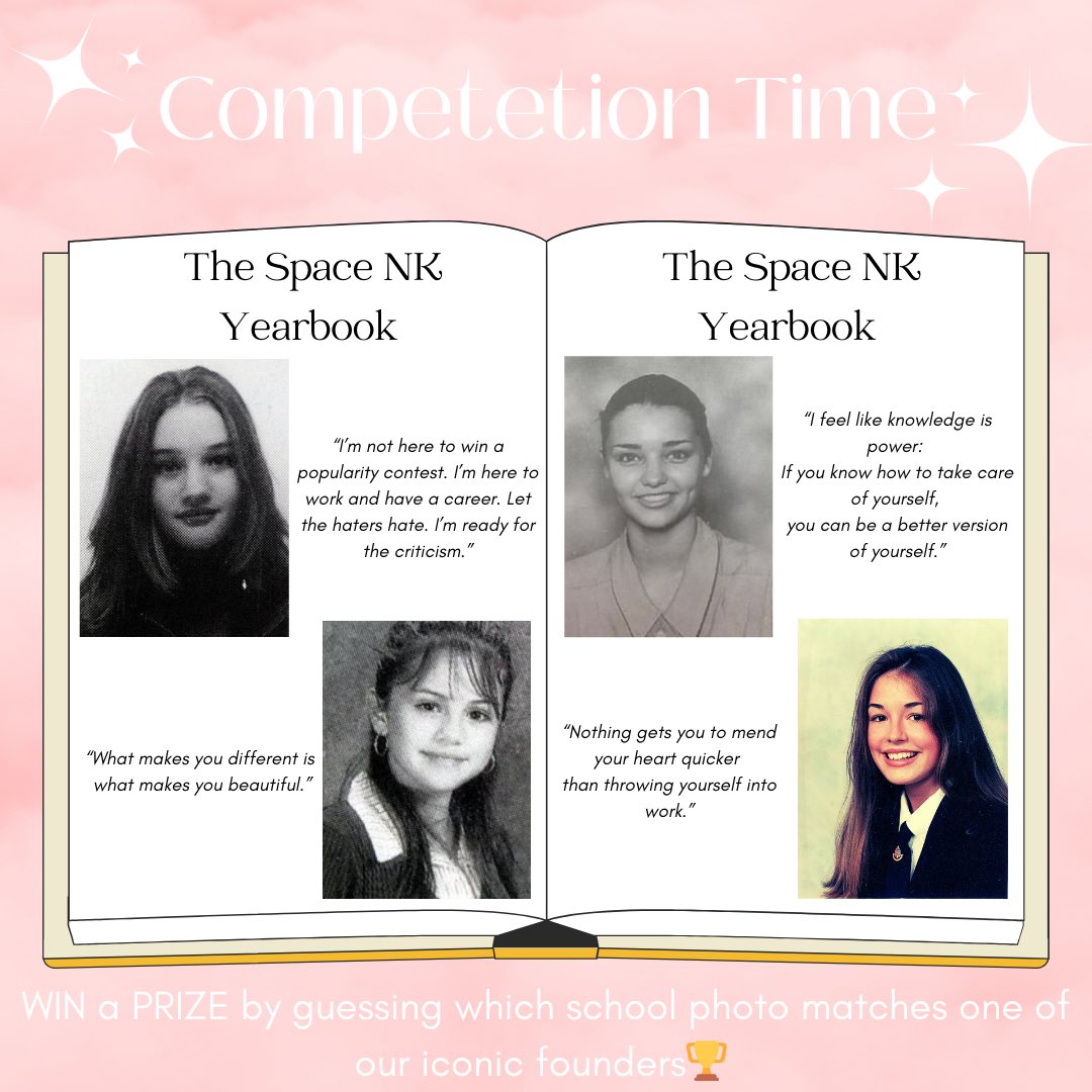 Say Cheese! Because it's National School Picture Day📸 
COMMENT the correct founders names and their brand for the chance to WIN a £250 Space NK voucher🤩 
RETWEET and FOLLOW us when done💖