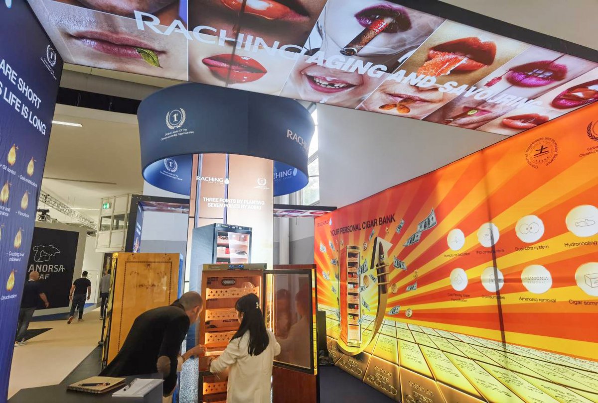 RachingOfficial's tweet image. Everything is ready! Come and visit us. Lots of new walk-in cigar humidors will be here.  Booth No. 7.c28 

#InterTabac #rachinghumidor #raching #cigarhumidor