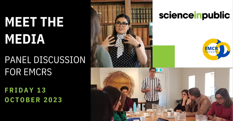 Meet the Media - a panel discussion for EMCRs looking to make an impact Fri 13 Oct, IOMRC 👉 tinyurl.com/yje3xh69 UWA EMCRs - learn from science communicators @scienceinpublic plus a panel of local journalists from TV, print, radio. @UWA_EMCRN