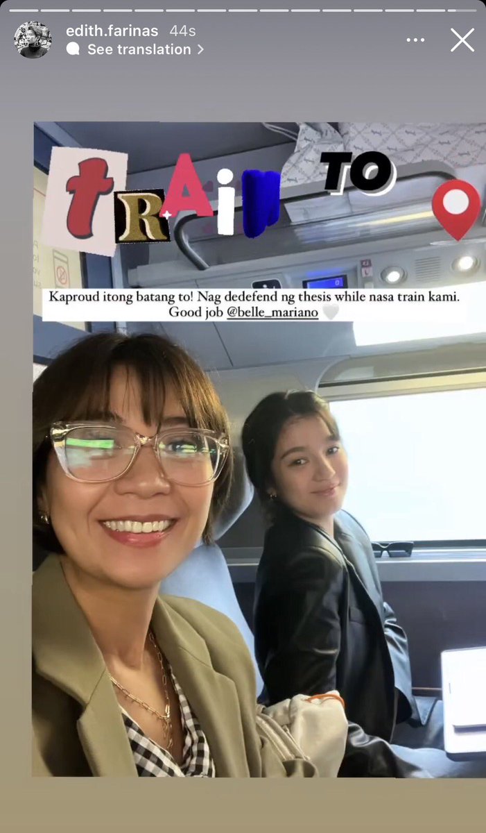 BondelleEnjoyer's tweet photo. WAIT WHAT??? #BelleMariano is defending her thesis while on a freaking train?! GIVE ME THOSE BRAIN CELLS and TALEN TO FOCUS!

Damn! Woman with brain &amp; fearless is scary indeed. Preach🙌🏼 https://t.co/j0n3UTPb3Y