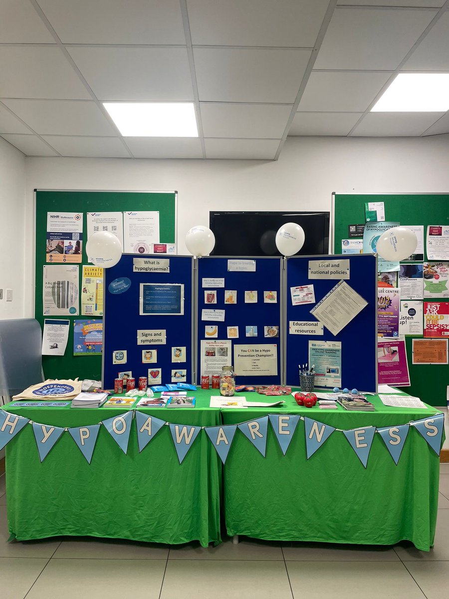Hypo Awareness Week <a href="/CUH_NHS/">Cambridge University Hospitals NHS</a> <a href="/rosiehospital/">The Rosie Hospital</a>  
Come and see us in the concourse - educational material , staff on hand to answer questions and come competitions 🏆🏅