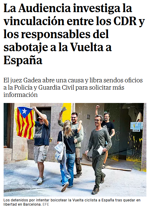 AlertaSolidaria's tweet photo. ⚠️ L'Audiència Nacional estudia encausar els 4 detinguts de la Vuelta:

1⃣ Només tenim la informació filtrada a la premsa
2⃣ L'acció atribuïda 4 no seria terrorisme a cap lloc d'Europa
3⃣ L'obsessió contra els CDRs mostra quin és el camí correcte

Que no ens distreguin! SEGUIM!!! https://t.co/LvSGglQOkR