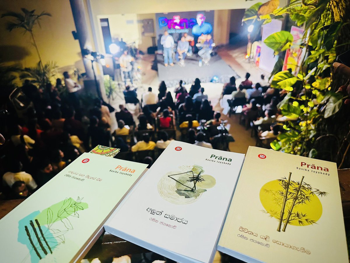 rasikajy's tweet photo. This was an unforgettable evening with the launch of ‘Prana’, three books written by me focusing on three different aspects of life. The event was a huge success, with great crowds, great vibes &amp; lovely music. So grateful to everyone who came out to support my work. #SriLanka https://t.co/wtjzEIYgMt