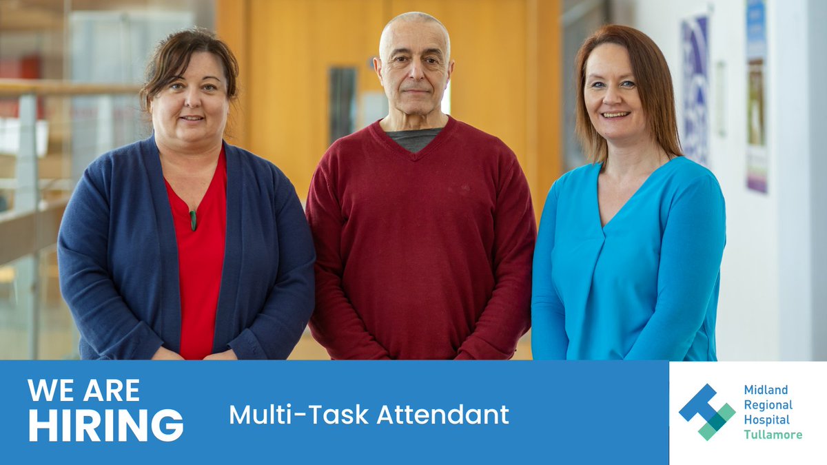 #MRHTullamore is currently hiring Multi-Task Attendant

Apply Here: bit.ly/464OA45

#jobfairy #vacancies #DMHGJobs <a href="/gorman_majella/">Majella Gorman</a> <a href="/b_louisea/">LouiseaB</a>