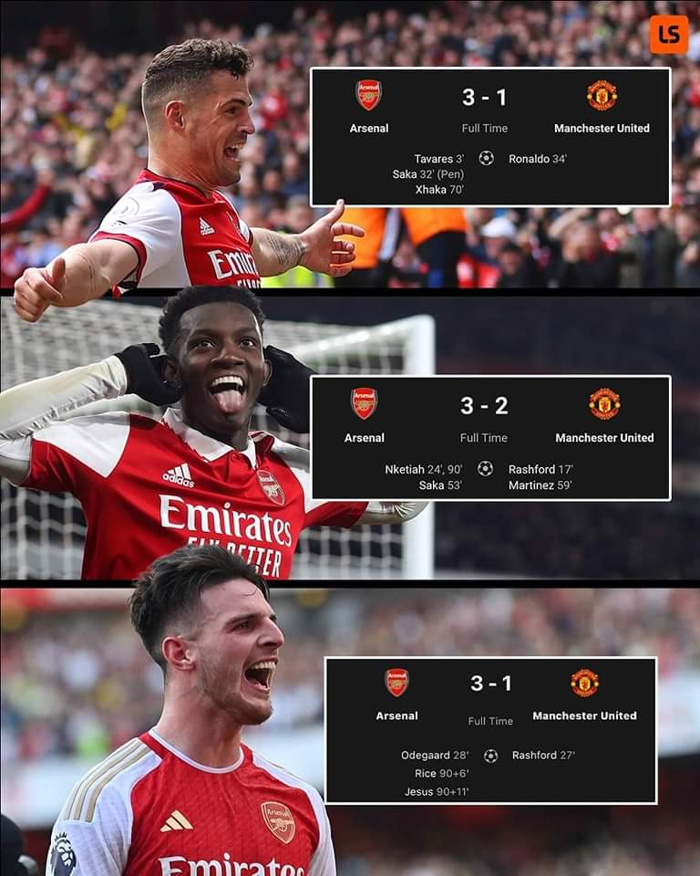 EliahManna's tweet photo. 🗣️✍️Arsenal have won three games in a row at home in the Premier League against Manchester United for the first time since 1988-91 💪🔴
#Chocho22 #GunnersBoy #GFamily https://t.co/bhGr1Ntu6E