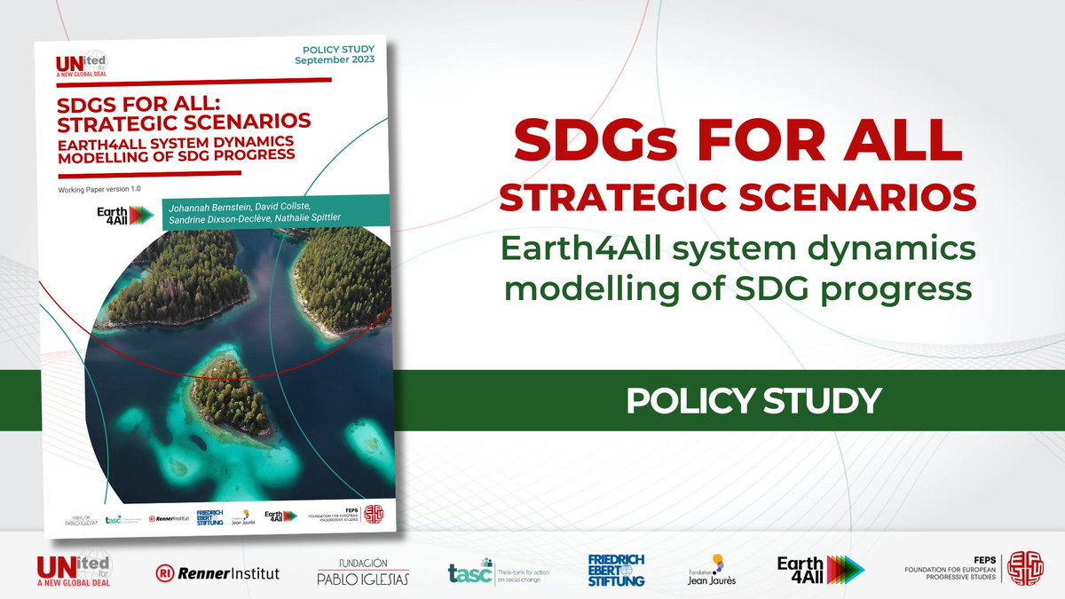 Ahead of the @UN #SDGSummit2023 , FEPS' President @MJRodriguesEU is in NY #UNGA to unveil groundbreaking research showing that policymakers can ensure the implementation of SDGs by 2050! 🌐Read our latest policy study, with @Earth4All_ 📕bit.ly/SDGsForAll #SDGSummit