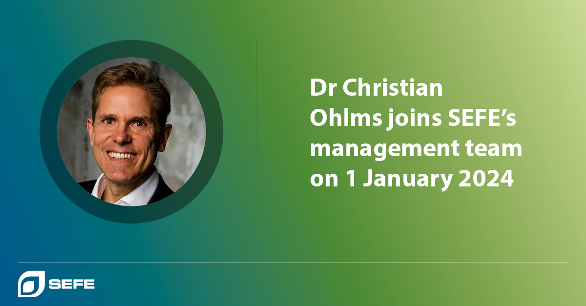 We're excited to announce that our Supervisory Board has appointed the experienced finance and #energy manager Dr Christian Ohlms as our new CFO and new Co-Managing Director for #SEFE.
On 1 January 2024, he will be responsible for SEFE’s finances, IT and #infrastructure. 
We are