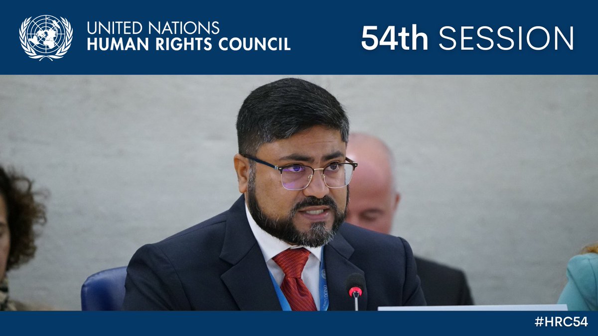 UN Human Rights Council (@un_hrc) on Twitter photo "Unilateral coercive measures constitute a major obstacle to the realization of the right to development & to the implementation of the 2030 Agenda".
<a href="/mihirkanade/">Mihir Kanade</a>, member of the <a href="/UN/">United Nations</a> Expert Mechanism on the Right to Development, speaking at the <a href="/UN/">United Nations</a> Human Rights Council.
#HRC54 "Unilateral coercive measures constitute a major obstacle to the realization of the right to development & to the implementation of the 2030 Agenda".
<a href="/mihirkanade/">Mihir Kanade</a>, member of the <a href="/UN/">United Nations</a> Expert Mechanism on the Right to Development, speaking at the <a href="/UN/">United Nations</a> Human Rights Council.
#HRC54