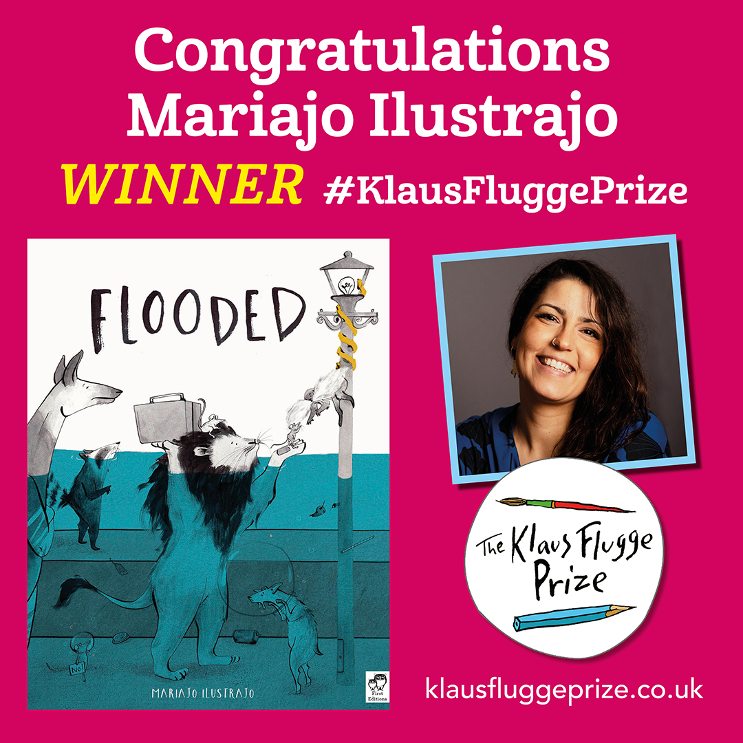 Wahooo!🥳 We WON!🎉 

Huge congratulations to Mariajo Ilustrajo, winner of the 2023 #KlausFluggePrize for the most exciting and promising newcomer to picture book #illustration for her book FLOODED @KlausFluggePr 

And a huge congratulations to all illustrators on the shortlist!