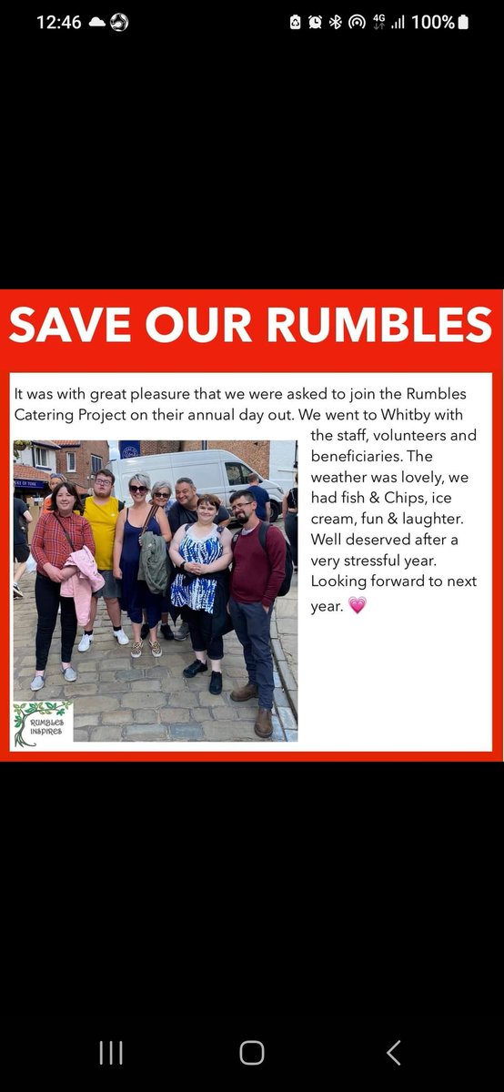 A very much deserved trip to Whitby for all those involved in the running of Rumbles.

An opportunity to get away from the unnecessary stress and strains bought on by the actions of <a href="/ADCAshfield/">Ashfield Council</a>.

#SaveOurRumbles