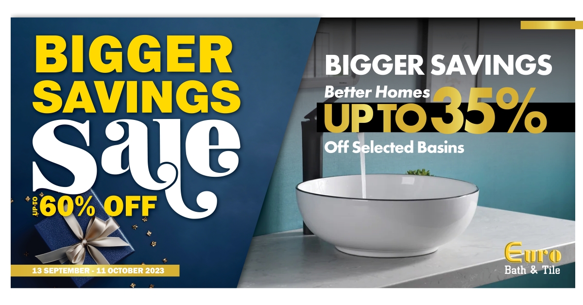 Upgrade your bathroom with Euro Bath &amp; Tile! Save up to 35% on stunning bathroom basins during our limited-time sale. Don't miss out! #BiggerSavingsBetterHomes eurobath.co.za/promotions/big…