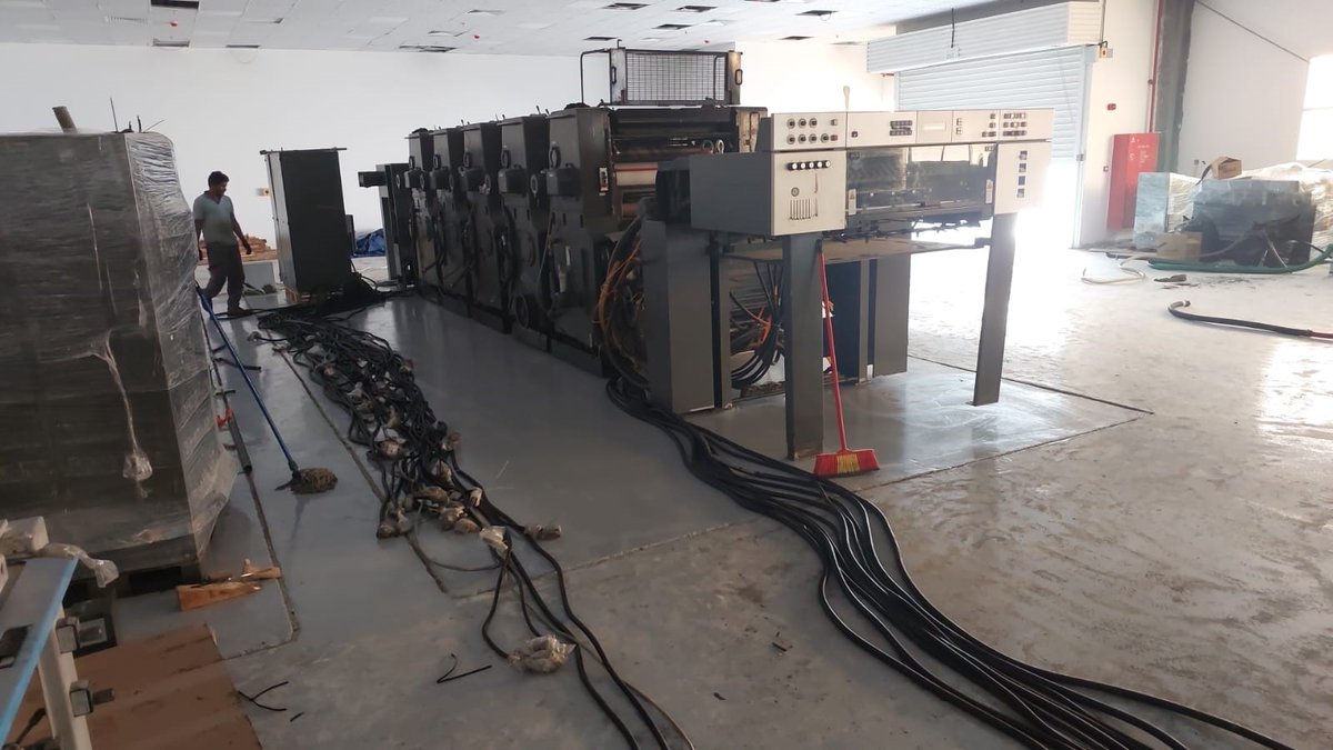 aahtrdg's tweet photo. We succeed to shifting and Installing used Heidelberg sheetfed offset machines and other 15 machines to one of  the customer in Qatar Market.
Model: CD 74-4+L / SM 102-5 and Print finishing machines. https://t.co/U0bRftfZKs