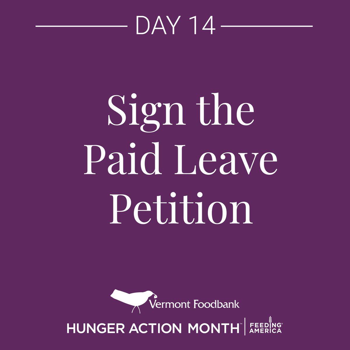 VermontFoodbank's tweet photo. An estimated 73% of Vermont workers do not have access to paid family and medical leave. For them, one family or health crisis could mean losing their paycheck and not being able to put food on the table. Sign the petition today: https://t.co/62Ir4VxAMo https://t.co/bNWdvRLJdS