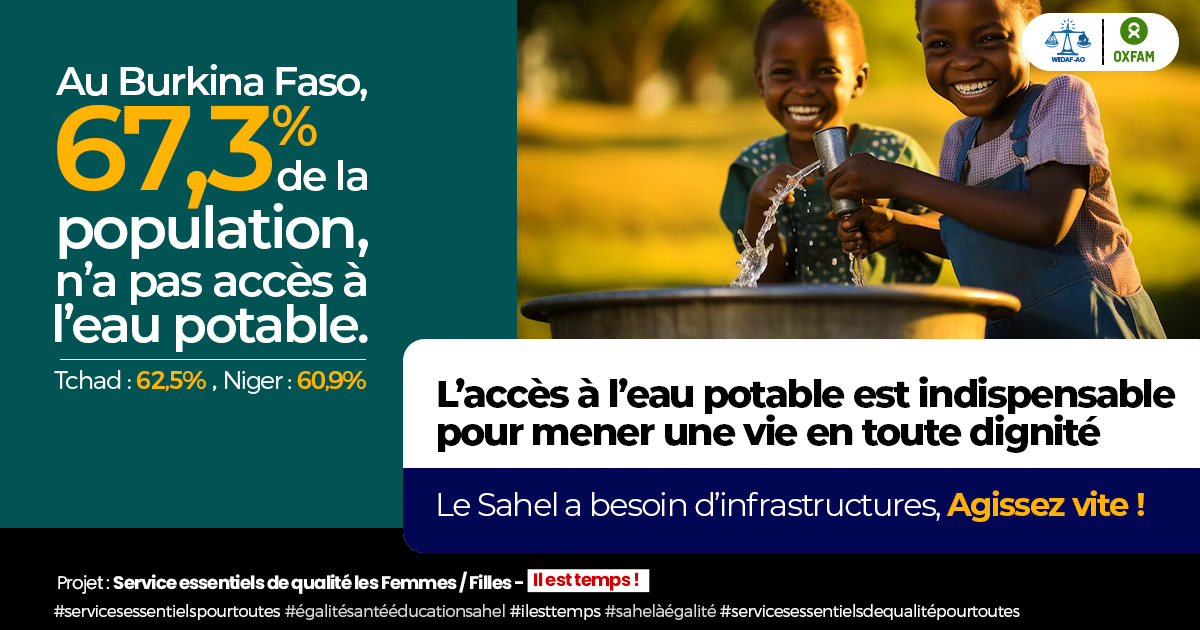 Au Sahel, certains pays font face à d'importants défis en matière d’accès à l’eau potable, ce qui a un impact sur les femmes /filles qui assurent la collecte d'eau #ServicesEssentielsPourToutes #SahelÀÉgalité @KafuiJohnson @AmoudathM @OxfamAuSenegal @oxfamauburkina @OxfamEnMR