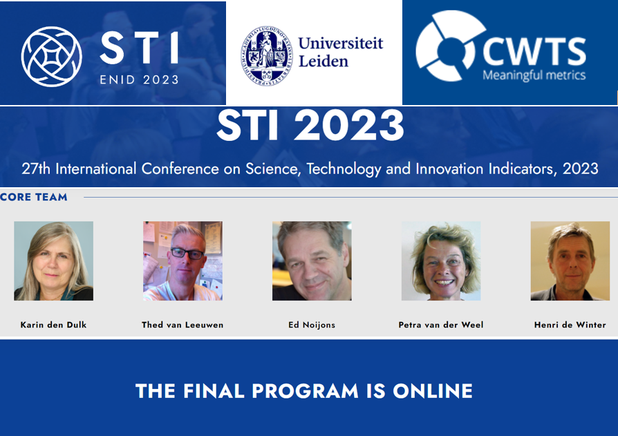SilviaCDobre's tweet photo. Looking forward to #STI2023 #conference
📅27-29 Sept
📌 Leiden & #online
▶️https://t.co/HO8YoSmeJ8
🔹Reform of #researchevaluation practices
🔹#OpenScience practices
🔹#academicculture responsible #ResearchAssessment
#scientometrics #bibliometrics #informetrics #SciSci https://t.co/C1NnbNPjFe