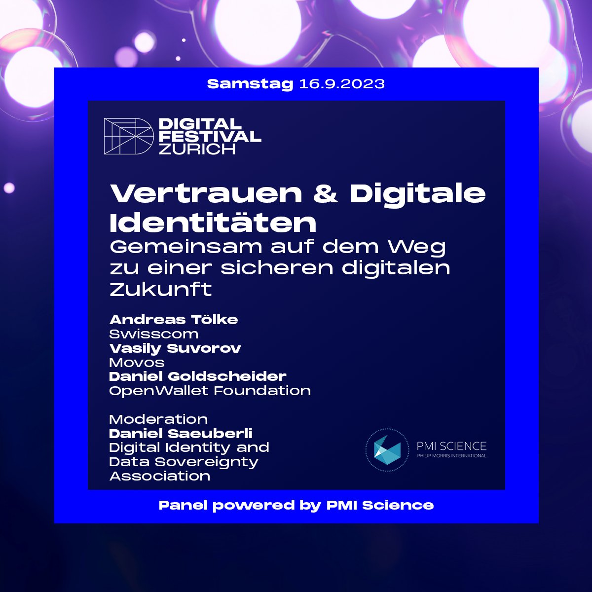 Digital Festival (@dife_zurich) on Twitter photo Panel | Vertrauen & Digitale IdentitΓ€ten: Gemeinsam auf dem Weg zu einer sicheren digitalen Zukunft
Powered by <a href="/PMIScience/">PMIScience</a>
π
16. September 2023
π Tickets unter digitalfestival.ch/tickets
#PMIScience #digitalfestival #DiFe23 #dife #zurich #inspiration #innovation #tech Panel | Vertrauen & Digitale IdentitΓ€ten: Gemeinsam auf dem Weg zu einer sicheren digitalen Zukunft
Powered by <a href="/PMIScience/">PMIScience</a>
π
16. September 2023
π Tickets unter digitalfestival.ch/tickets
#PMIScience #digitalfestival #DiFe23 #dife #zurich #inspiration #innovation #tech