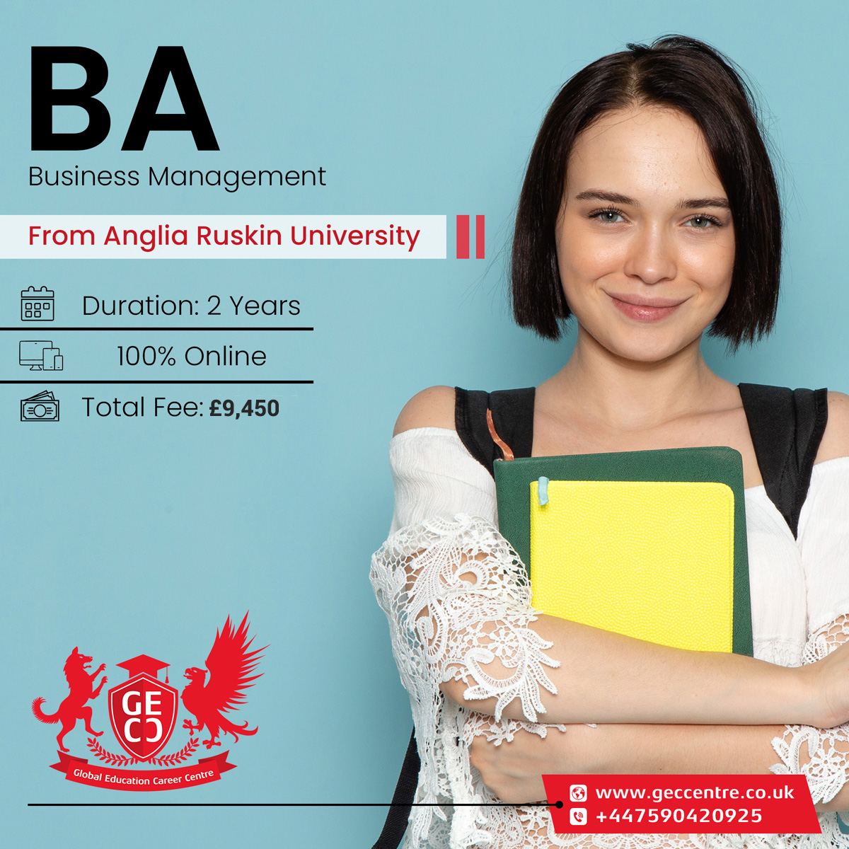 geccentre's tweet photo. Business Management from Anglia Ruskin University

Duration: 2 Years
100% Online
Total Fee: £9,450

Contact Us:
📩 info@geccentre.co.uk
🔗 https://t.co/pYmJ6iz0T4

#AngliaRuskinUniversity #businessmanager #business #ONLINEBA #onlineeducation #education #geccentre #onlinedegree https://t.co/kjm4GLaOee