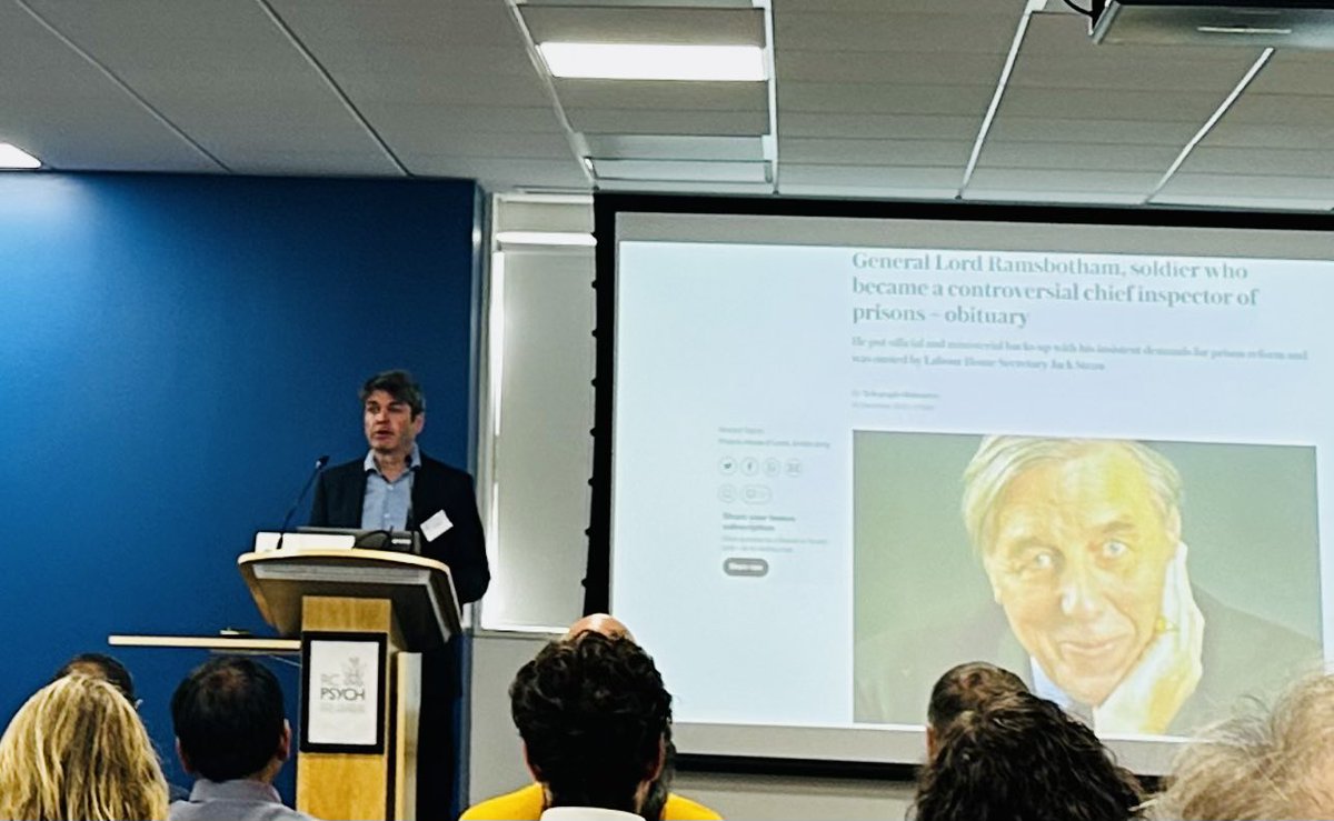 RCPsych Neuropsychiatry Faculty (@rcpsychneuro) on Twitter photo Prof Huw Williams kicking of Plenary 2 ‘Brain injury & Prisoners’ with a formal tribute to General Lord David Ramsbotham #rcpsych #neuropsychiatry <a href="/rcpsych/">Royal College of Psychiatrists</a> Prof Huw Williams kicking of Plenary 2 ‘Brain injury & Prisoners’ with a formal tribute to General Lord David Ramsbotham #rcpsych #neuropsychiatry <a href="/rcpsych/">Royal College of Psychiatrists</a>