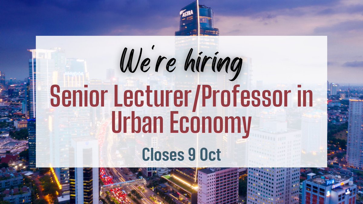 Urban Studies & Social Policy (@uofgurbstudies) on Twitter photo We're looking to appoint a new Senior Lecturer/Professor in Urban Economy <a href="/UofGUrbStudies/">Urban Studies & Social Policy</a> <a href="/UofGSPS/">UofG Soc & Pol Sci</a> <a href="/UofGlasgow/">University of Glasgow</a>.
This post is full time (35 hrs per week) & open ended.
Details & apply by 9 Oct 👀 👉 jobs.ac.uk/job/DCI994/sen…
Please RT broadly 🙏 We're looking to appoint a new Senior Lecturer/Professor in Urban Economy <a href="/UofGUrbStudies/">Urban Studies & Social Policy</a> <a href="/UofGSPS/">UofG Soc & Pol Sci</a> <a href="/UofGlasgow/">University of Glasgow</a>.
This post is full time (35 hrs per week) & open ended.
Details & apply by 9 Oct 👀 👉 jobs.ac.uk/job/DCI994/sen…
Please RT broadly 🙏