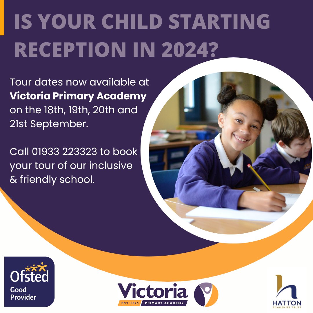 Tours for #Reception2024 are now available for our ambitious, centrally located school. We are so pleased to have recently been rated 'GOOD' by Ofsted & look forward to showing you the education available under the headship of new principal Mr Pearson
#schooldays #welcometovpa