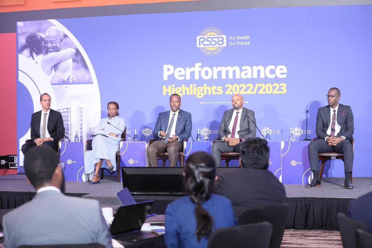 RSSB_Rwanda's tweet photo. RSSB CEO, @Regis_Rugema is now presenting overview of performance highlights.
#RSSBPerformance22_23 https://t.co/jvTgKY5x5O