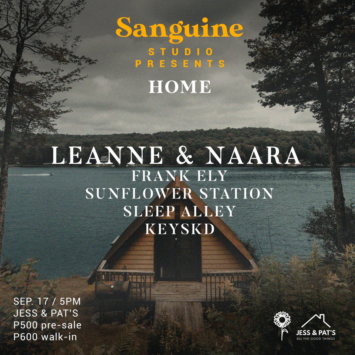 Come over to <a href="/jessxpats/">Jess & Pat's | #WeAreIndiesTOGETHER</a> this Sunday, where soothing music will make you feel right at home.

Pre-register here:
Tinyurl.com/SanguineHome

Presented by <a href="/sanguinestudio_/">Sanguine Studio</a> 
See you! ✨