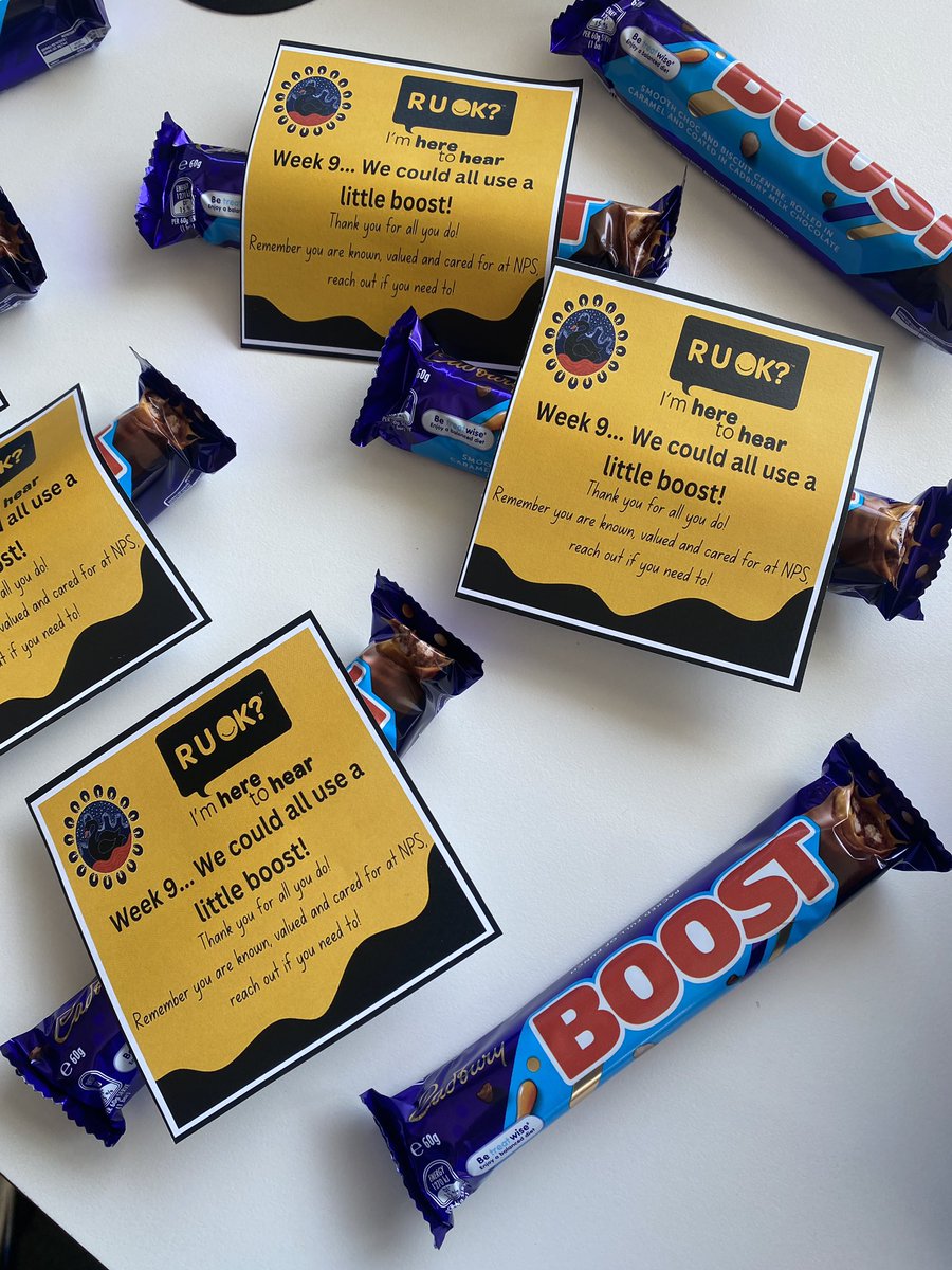 Just a little treat to help staff get through week 9. Lucky to work at a place where you know you have colleagues you can turn to and lean on and be trusted to help and support! #nangamayway <a href="/SharonG0910/">Sharon Gordon</a>