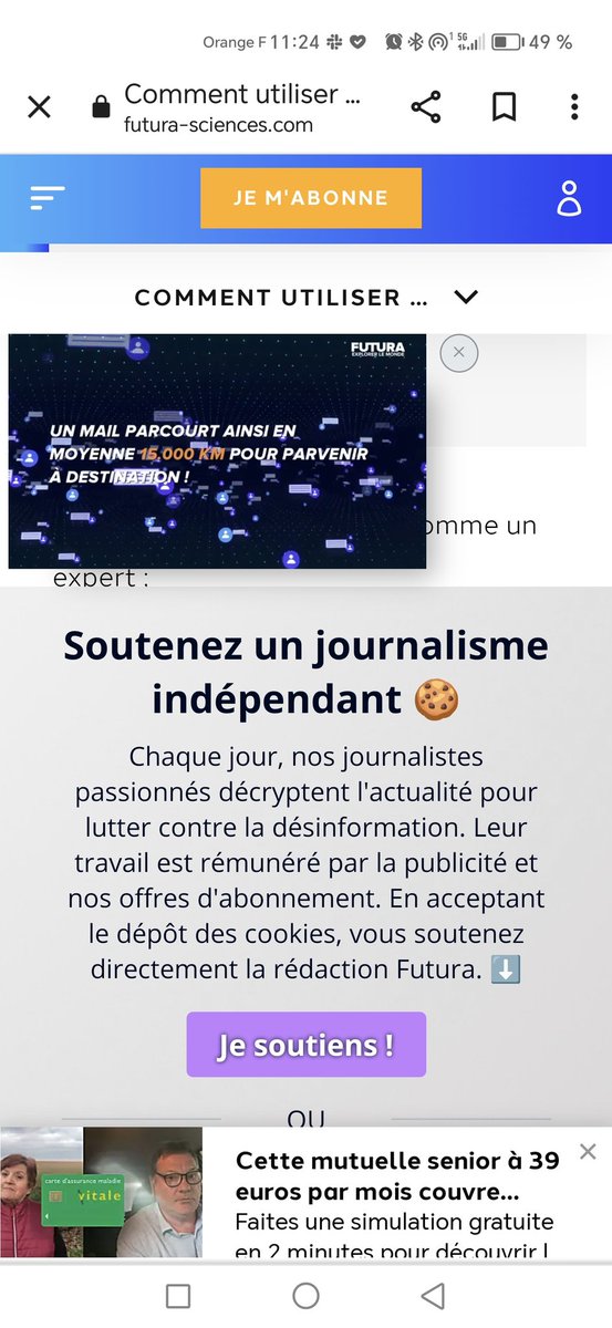 On est arrivé à un point où il y a plus de pubs visible que d'article.