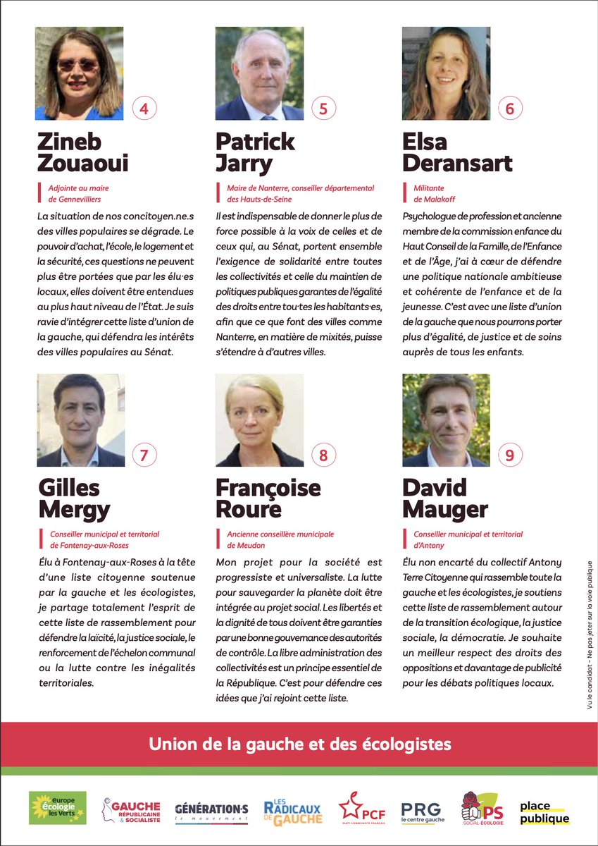 OuzouliasP's tweet photo. #Senatoriales2023 Voici la liste d’union de la gauche et des écologistes que j’ai l’honneur de conduire au côté de @cathcandelier. 

Le 24 septembre prochain, soyons au rendez-vous pour faire triompher la gauche dans les Hauts-de-Seine ! https://t.co/39inevEZQt