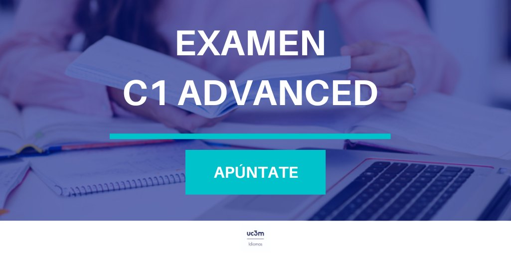 IdiomasUC3M's tweet image. ¿Tienes un nivel #C1Advanced de #inglés y te gustaría certificarlo? 🤔
📝Apúntate al examen del próximo 21 de octubre.
📆 Plazo de inscripción hasta el 17 de septiembre.
uc3m.es/idiomas/certif…