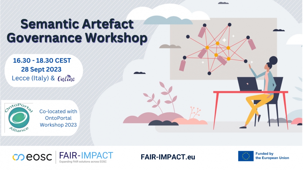 fairimpact_eu's tweet photo. 2 Weeks! Join us online or in Lecce 🇮🇹 at the @ontoportal workshop for 2h to to discuss best governance practices to support the #EOSC governance models. We count with your presence #datamanagers #datacitation & #FAIRdata community. REGISTER🤗 https://t.co/IkLX2eUTxT https://t.co/Vjm2dUkqYh