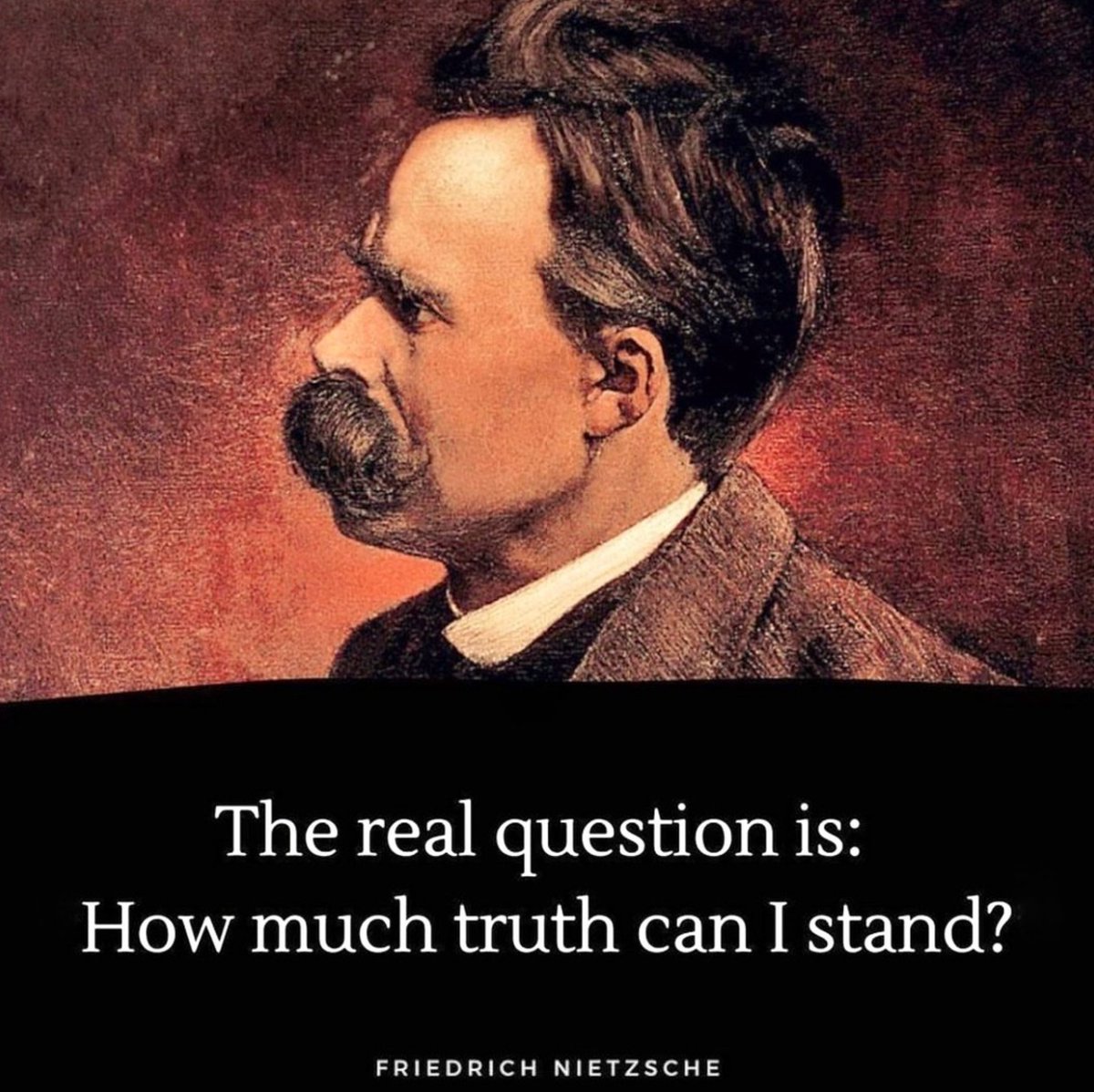 lacancircle's tweet photo. Fine philosophers do psychoanalysis

“The strength of a mind might be measured by the amount of ‘truth’ it can endure - or to speak more plainly, by the extent to which it requires it to be diluted, veiled, sweetened, muted and falsified.”

Nietzsche, Beyond Good and Evil, 1886 https://t.co/pdpaTwVOcL