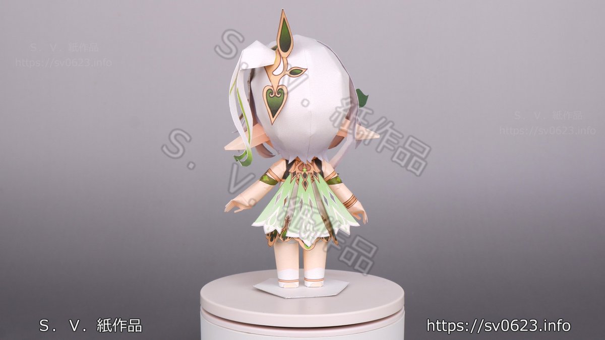 ペーパークラフト　Chibiナヒーダ（原神二次創作）
sv0623.info/papercraft
#ペーパークラフト
#原神
