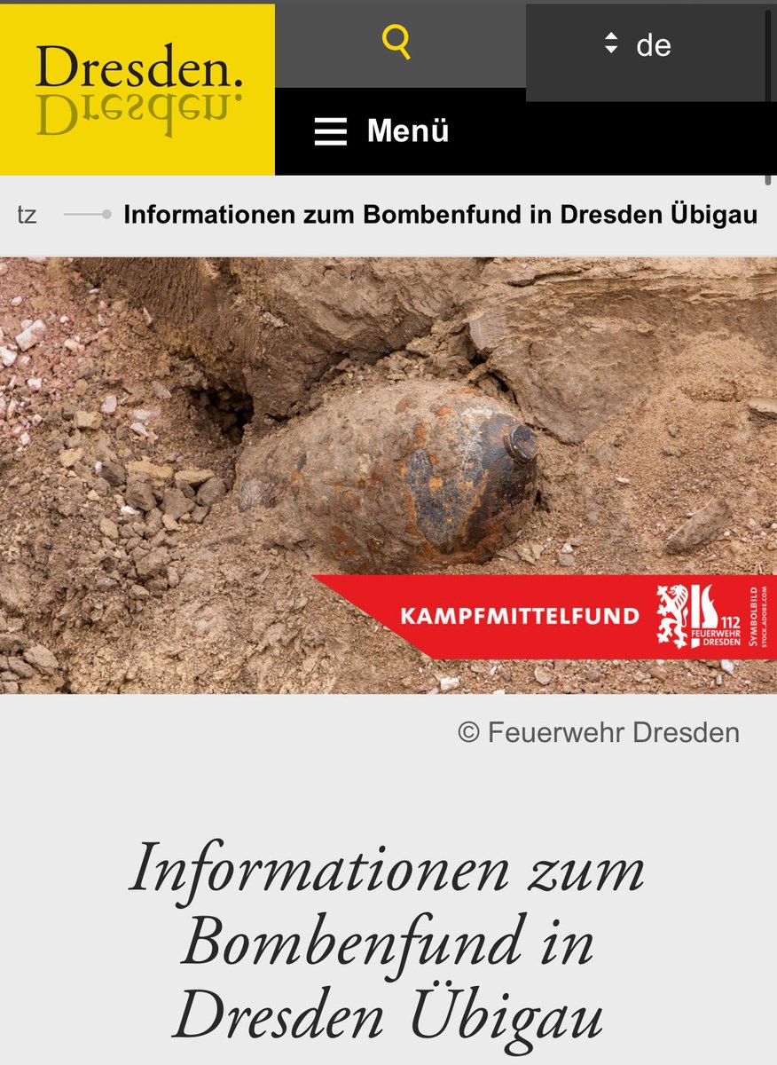 FeuerwehrDD's tweet photo. #Kampfmittelfund in @stadt_dresden #Übigau

Die @PolizeiSachsen bewertet gegenwärtig die Lage. 

⚠️Alle wichtigen Informationen gibt es unter diesem Link⤵️
https://t.co/GbrQnBceZv ⚠️

Wir informieren sobald es Neuigkeiten gibt.

#EinsatzfuerDresden #ddbombe #dd1409 https://t.co/HGxZYrzHld