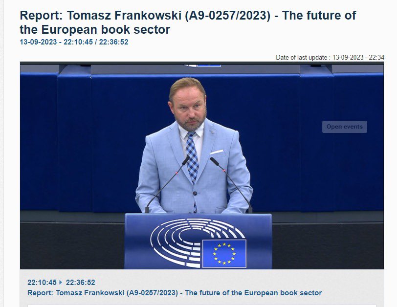 Back to Strasbourg for our final plenary day🇪🇺

Last night <a href="/TFrankowski21/">Tomasz Frankowski</a> presented his report on the future of the European book sector📚👏

🙏🏼 to MEPs who joined the debate &amp; highlighted the role of bookshops @Ibangarciadb,<a href="/DianaRibaGiner/">Diana Riba i Giner</a>, #Smeriglio

Vote today at approx. 1pm