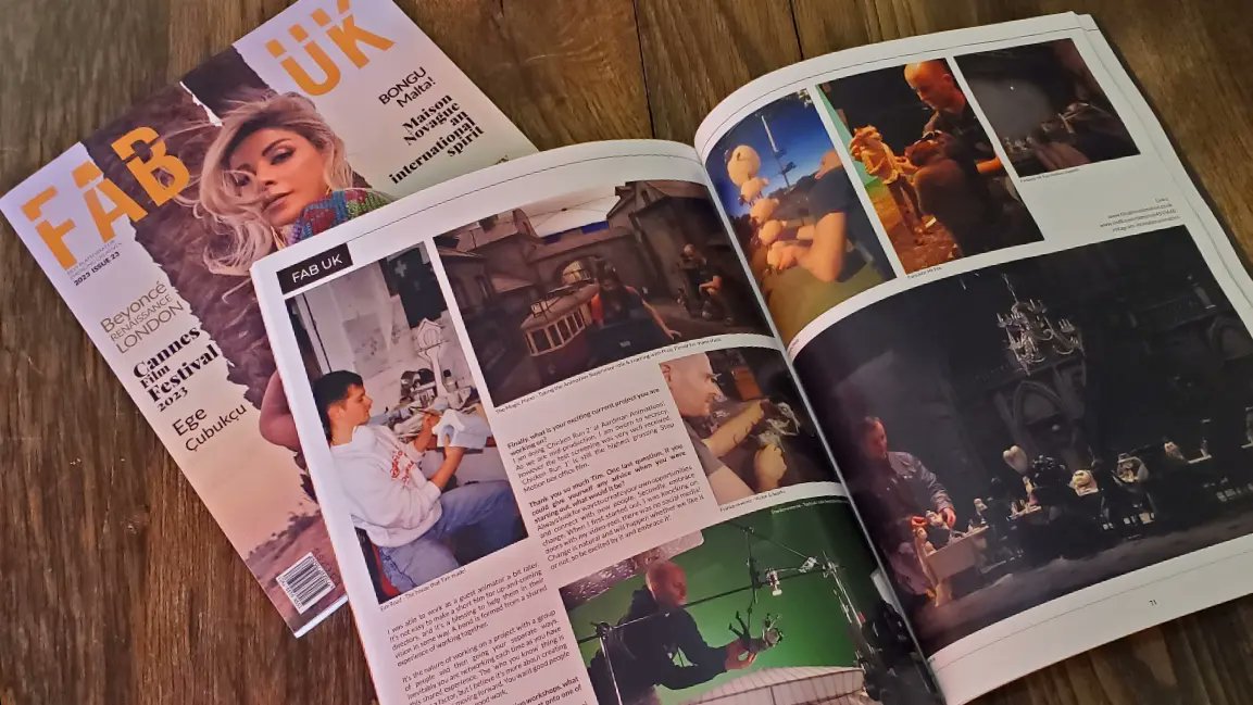 TimAnimation's tweet photo. The latest @fabukmagazine is out! ๐ It's been a blast making this interview with you all at #FabUK Thank you! ๐
My full discussion with @Gemmagordon for @fabuktv is now on my YouTube Channel at this link: ๐
https://t.co/oj1PfWH0Cw
Video: @mertkalemm
#StopMotion #Animation https://t.co/Lexkx4KmUO