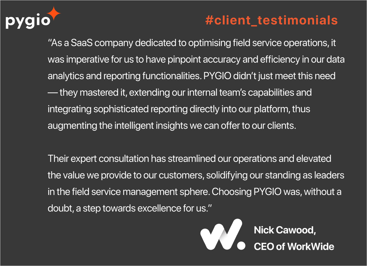 PYGIO_Software's tweet photo. It’s a privilege to work with disruptive and innovative tech companies like @WorkwideM 🚀 Big thank you to Nicholas Cawood and the team for this amazing cooperation!
#pygio #testimonials #datascience #southafrica #workwide https://t.co/4DtCuSKwdM