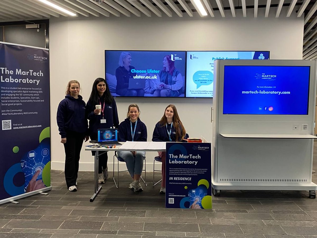 UlsterBizSchool's tweet photo. Have you spotted our @Martech_Lab on campus this week?
If you’re passionate about marketing, stop by to hear about the range of opportunities to build your professional skills, including FREE digital marketing certifications & micro-internships.
#6Scommunity #MarTechLaboratory https://t.co/4XVzOdeaPU