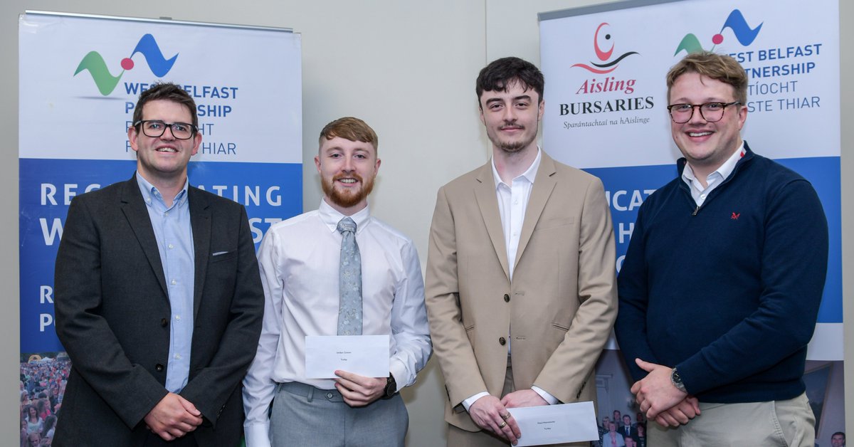 We are delighted to support the 2023 <a href="/WestBelfastPB/">WBPB</a> #AislingBursaries! Associate Director, Gary Dodds and Senior Consultant, <a href="/michaeljardine/">Michael Jardine</a> presented bursaries to <a href="/UlsterUni/">Ulster University</a> students Jordan Connor and Paul Hannaway. Read more here: turley.co.uk/news/turley-do…